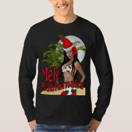 T-tröja 04 för Wahine pinupMele Kalikimaka jul T-shirt