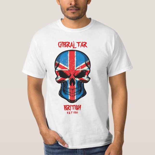T-tröja 1704 för Scull för Gibraltar brittest T Shirt (Framsida)