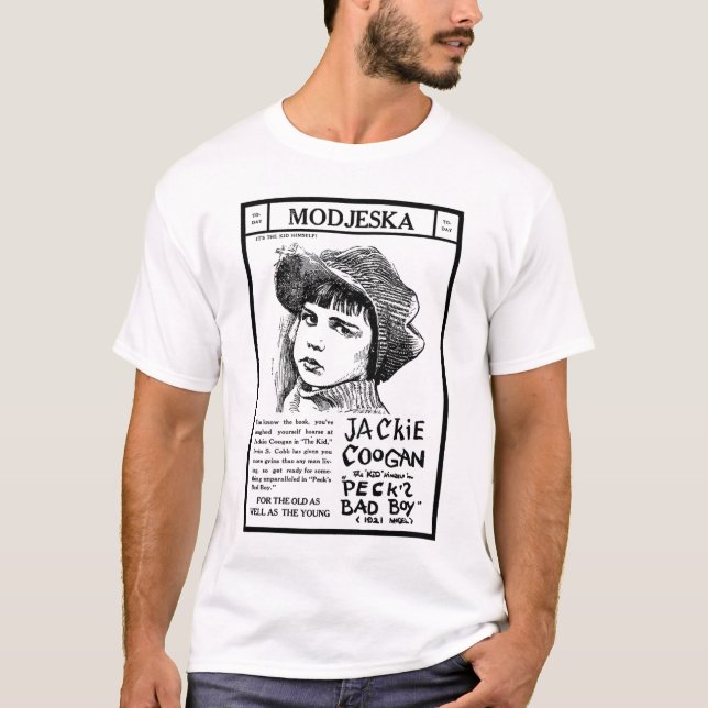 T-tröja 1921 för annons för Jackie Coogan Tee Shirt (Framsida)