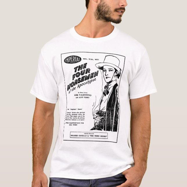 T-tröja 1927 för annons för Rudolph Valentino Tee Shirt (Framsida)