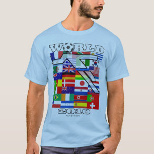 T-tröja 2010 för blått för vmfotboll Head Tee Shirt