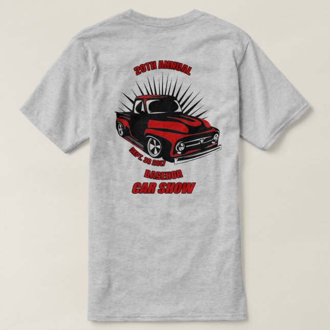 T-tröja 2017 för Basehor bilShow T-shirt (Design baksida)