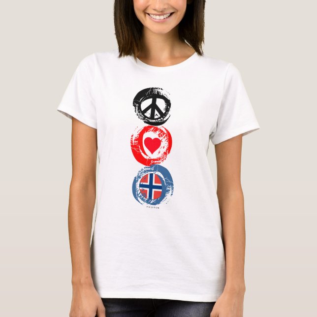 T-tröja 3 för norgekärlekfred t-shirt (Framsida)