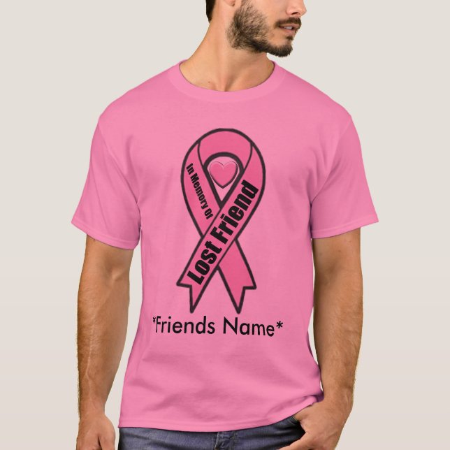 T-tröja - bröstcancer - borttappad vän t-shirt (Framsida)
