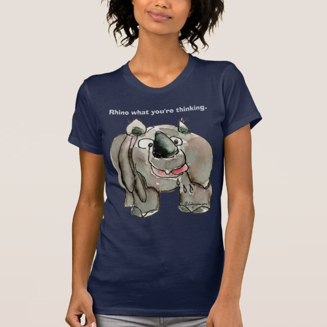 T-tröja/dräkt för tecknadnoshörning beställnings- tee shirt (Framsida)