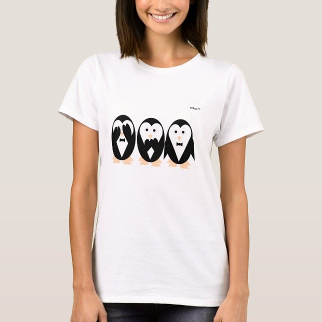 T-tröja för 3 pingvinkvinnor tee shirt (Framsida)