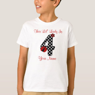T-tröja för 4e födelsedagennyckelpigapersonlig t-shirt