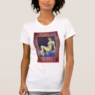 T-tröja för 50-talutvikningsbildhötorgskonst t shirt