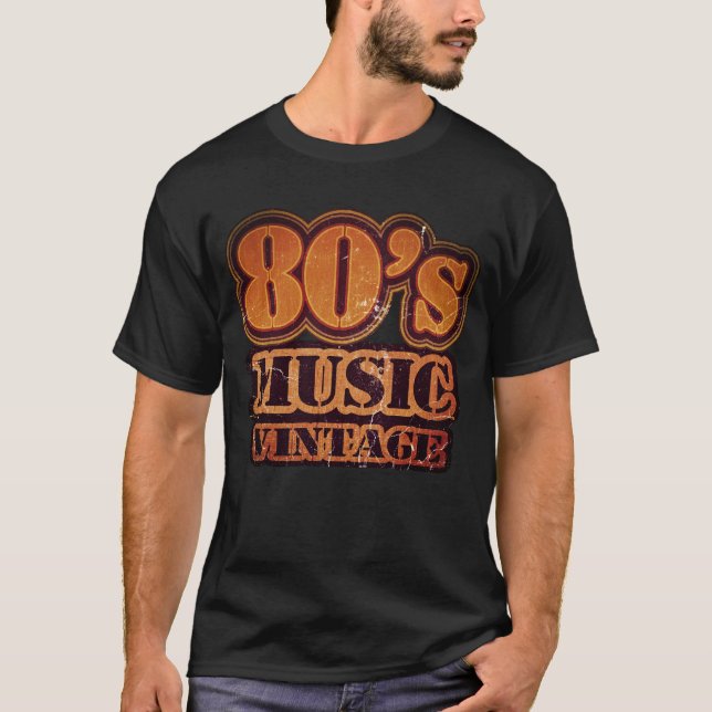 T-tröja för 80-talmusikvintage tee (Framsida)