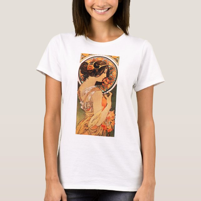T-tröja för Alphonse Mucha kosnedsteg T-shirt (Framsida)