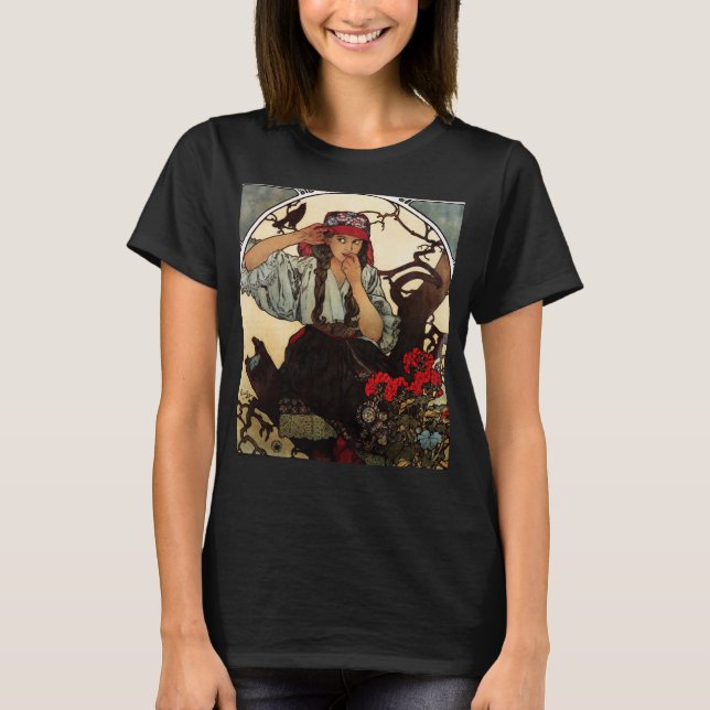 T-tröja för Alphonse Mucha Moravian lärarekör T Shirt (Framsida)