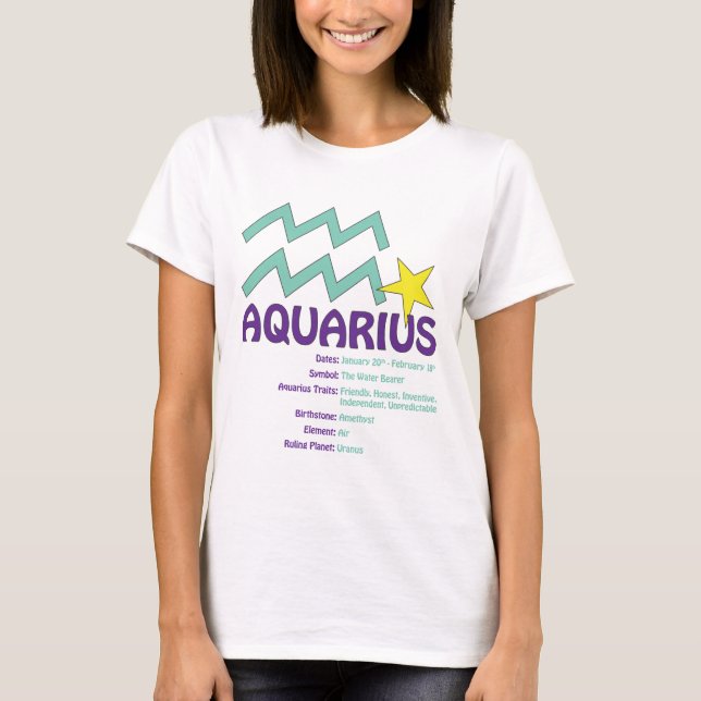 T-tröja för Aquariusdragdamer Tee Shirt (Framsida)