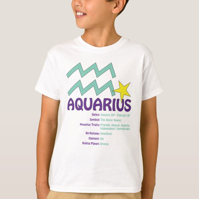 T-tröja för Aquariusdragungar Tee Shirt (Framsida)
