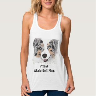 T-tröja för australian shepherd"I'ma Wiggle-änd Linne Med Racerback