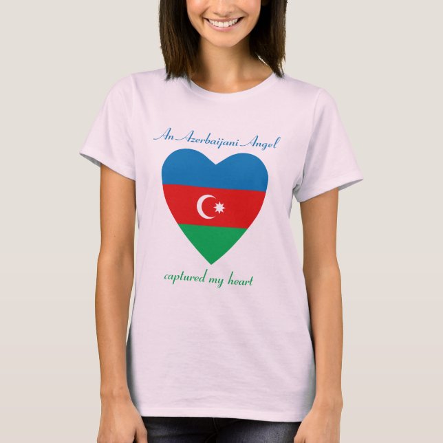T-tröja för Azerbajdzjan flaggaälskling T-shirt (Framsida)