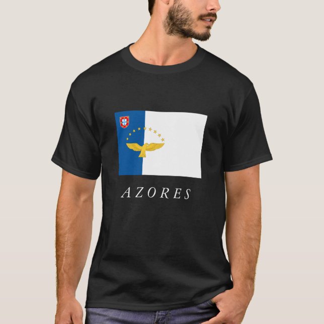 T-tröja för Azores öPortugal flagga Tee (Framsida)