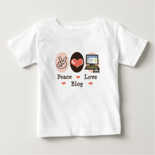 T-tröja för baby för fredkärlekblogg tee shirt