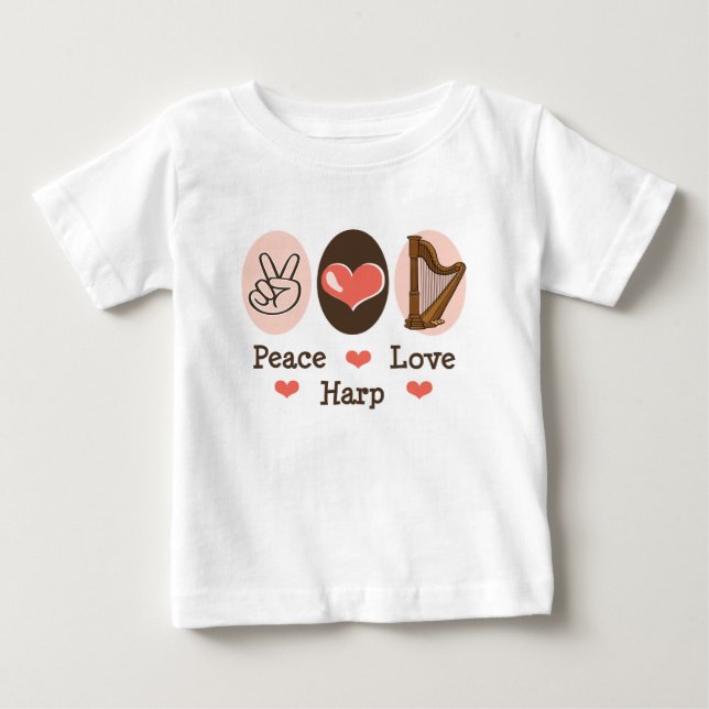 T-tröja för baby för fredkärlekharpa tee shirt (Framsida)