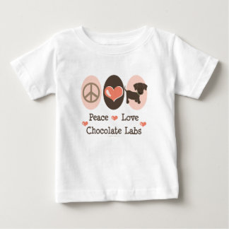 T-tröja för baby för labb för fredkärlekchoklad t-shirt