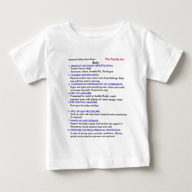 T-tröja för baby MSDS Tee Shirt (Framsida)