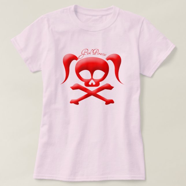 T-tröja för Babydoll för flickapirater inpassad T-shirt (Design framsida)