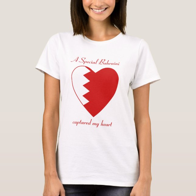 T-tröja för Bahrain flaggaälskling T-shirt (Framsida)