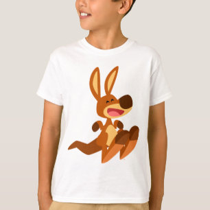 T-tröja för barn för gullig tecknadkänguru t-shirt