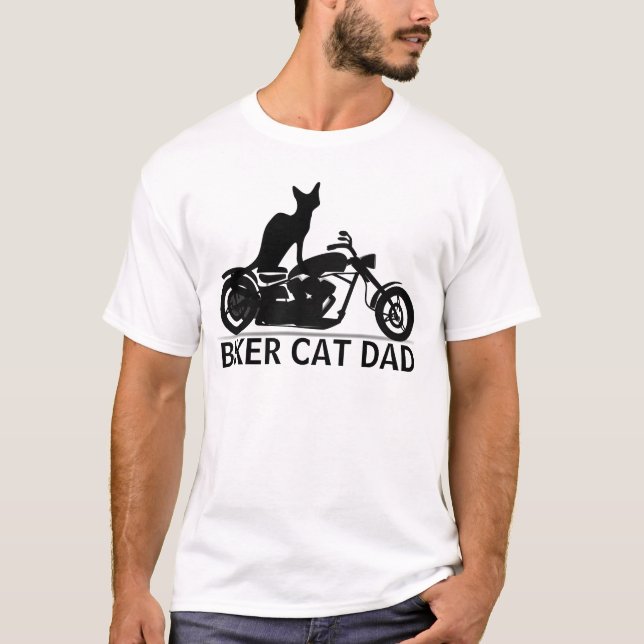 T-tröja för bikerkattpappa, motorcykel t-shirt (Framsida)