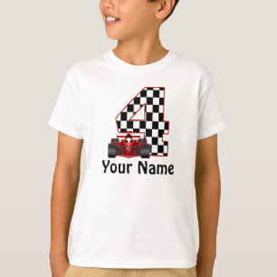 T-tröja för bil för 4e födelsedagenpojketävli t shirt