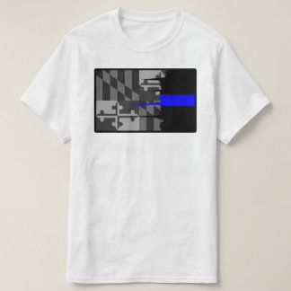 T-tröja för blålinjen för söndersliten Maryland T-shirt