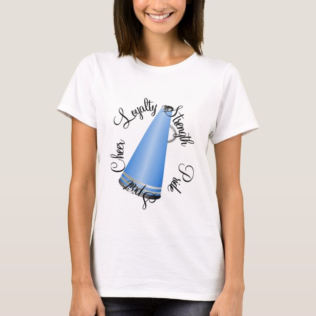 T-tröja för blåtthejaklacksledaremegafon tee shirt (Framsida)