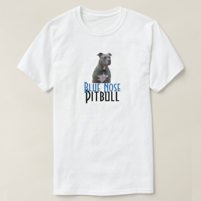 T-tröja för blåttnäsPitbull vit Tee (Design framsida)