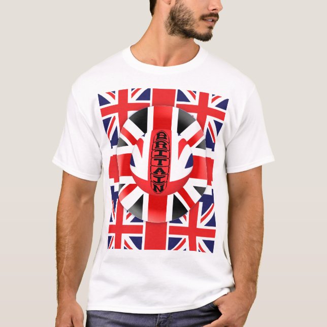 T-tröja för Britannien facklig jackabstrakt Tee Shirt (Framsida)