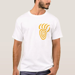 T-tröja för bröst för gul uppkomstbjörntass l t shirt
