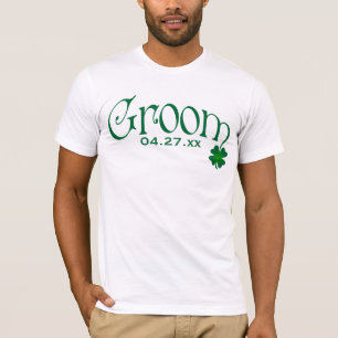T-tröja för brudgum för smaragdgrönt- och tee shirt