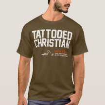 T-tröja för brunt "för tatuerad kristen" för HD -