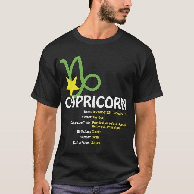 T-tröja för Capricorndragmörk T-shirt (Framsida)