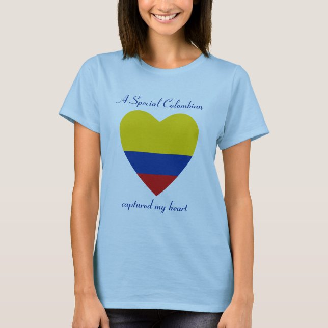 T-tröja för Colombia flaggaälskling T-shirt (Framsida)