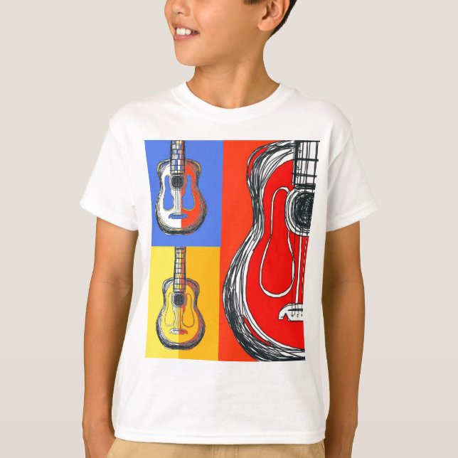 T-tröja för Colorblock gitarrungar T-shirt (Framsida)