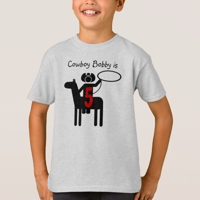 T-tröja för Cowboyanpassadefödelsedag T Shirt (Framsida)