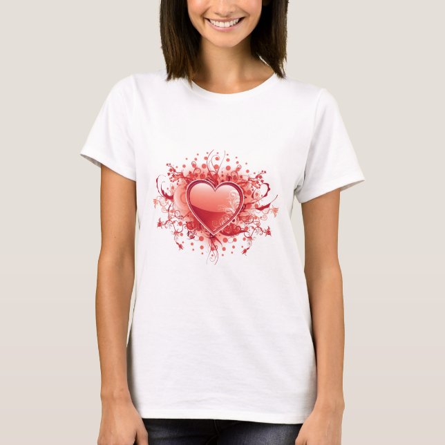 T-tröja för damer för Emo hjärtadesign T-shirt (Framsida)