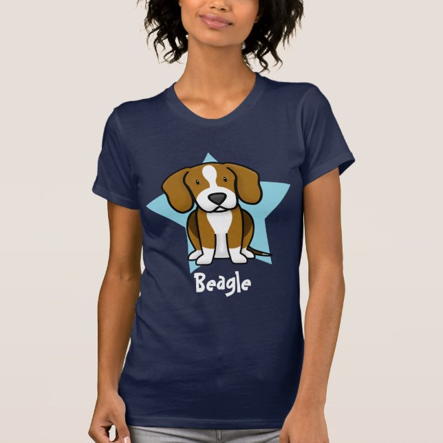 T-tröja för damer för Kawaii stjärnaBeagle T Shirt (Framsida)
