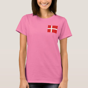 T-tröja för Danmark flagga- och kartadk Tee