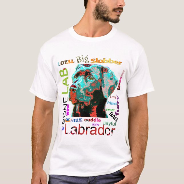 T-tröja för design för Labrador popkonst Tröja (Framsida)
