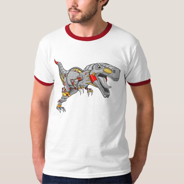 T-tröja för Dinosaur för robotCyborgTyrannosaurus Tee Shirt (Framsida)