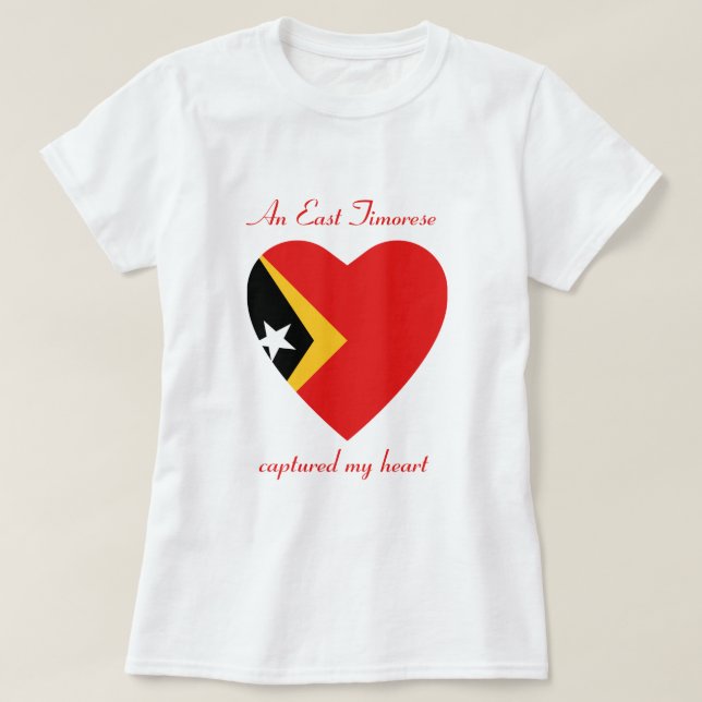 T-tröja för East Timor flaggaälskling T-shirt (Design framsida)