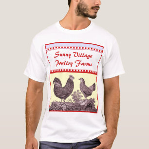 T-tröja för en hönseri, en restaurang eller en tee shirt