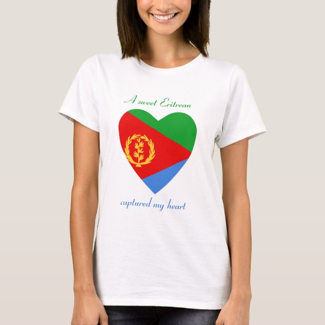 T-tröja för Eritrea flaggaälskling T Shirt (Framsida)