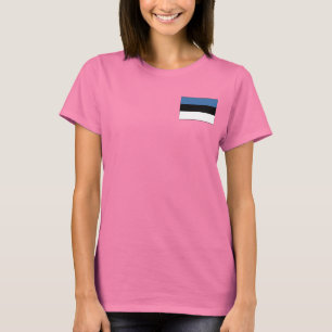 T-tröja för Estland flagga- och kartadk Tee Shirt