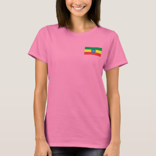T-tröja för Etiopien flagga- och kartadk T-shirt